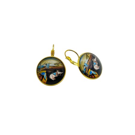 earrings steel gold dali clocks